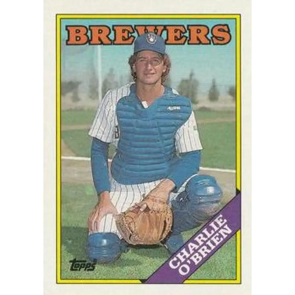 1988 Topps #566 Charlie O'Brien NM-MT RC Rookie Milwaukee Brewers Baseball Card  Image 1