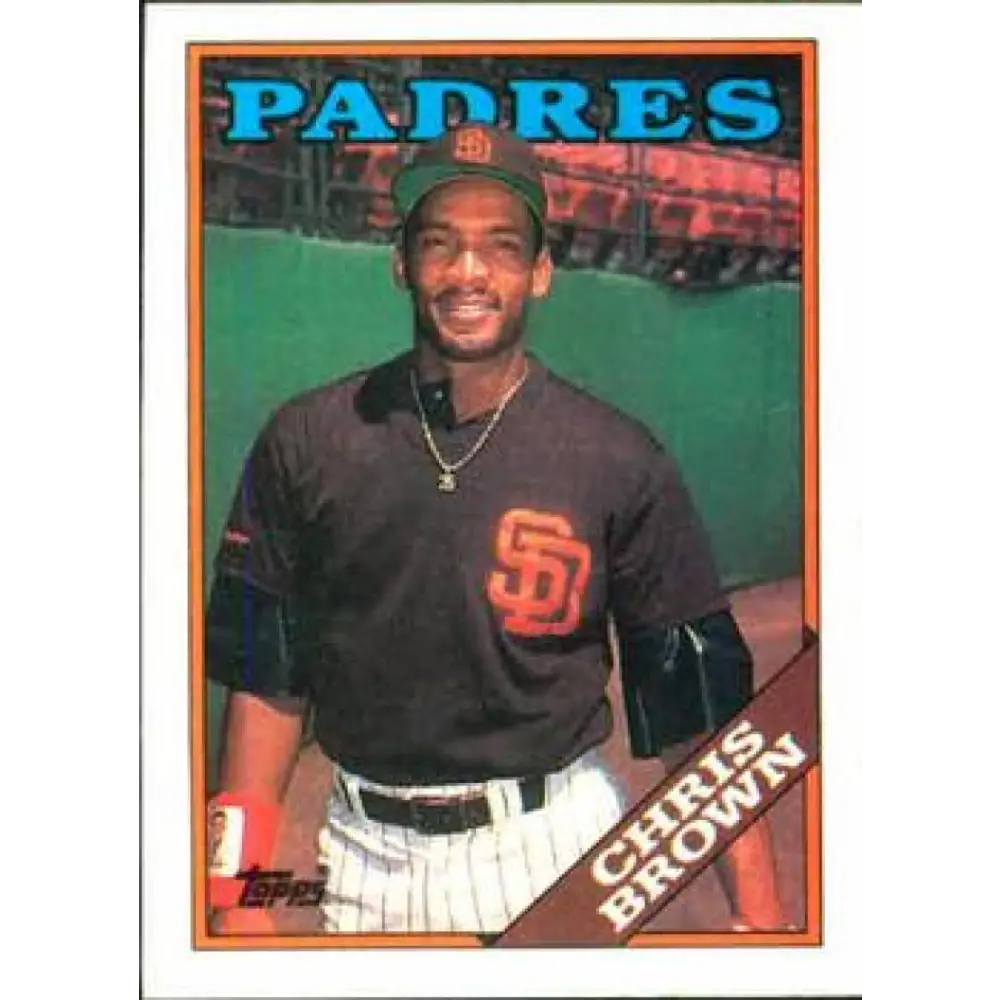 1988 Topps #568 Chris Brown NM-MT San Diego Padres Baseball Card  Image 1