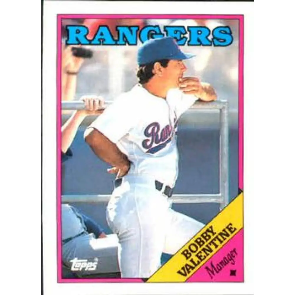 1988 Topps #594 Bobby Valentine NM-MT Texas Rangers Baseball Card  Image 1