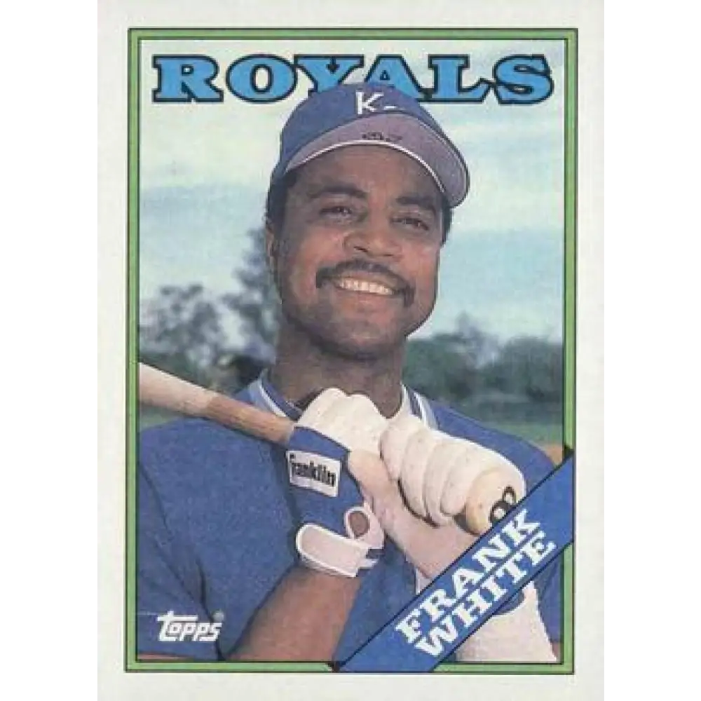 1988 Topps #595 Frank White NM-MT Kansas City Royals Baseball Card  Image 1