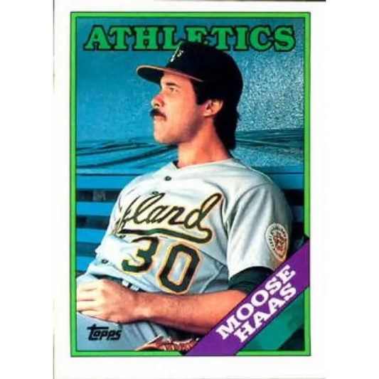 1988 Topps #606 Moose Haas NM-MT Oakland Athletics Baseball Card  Image 1