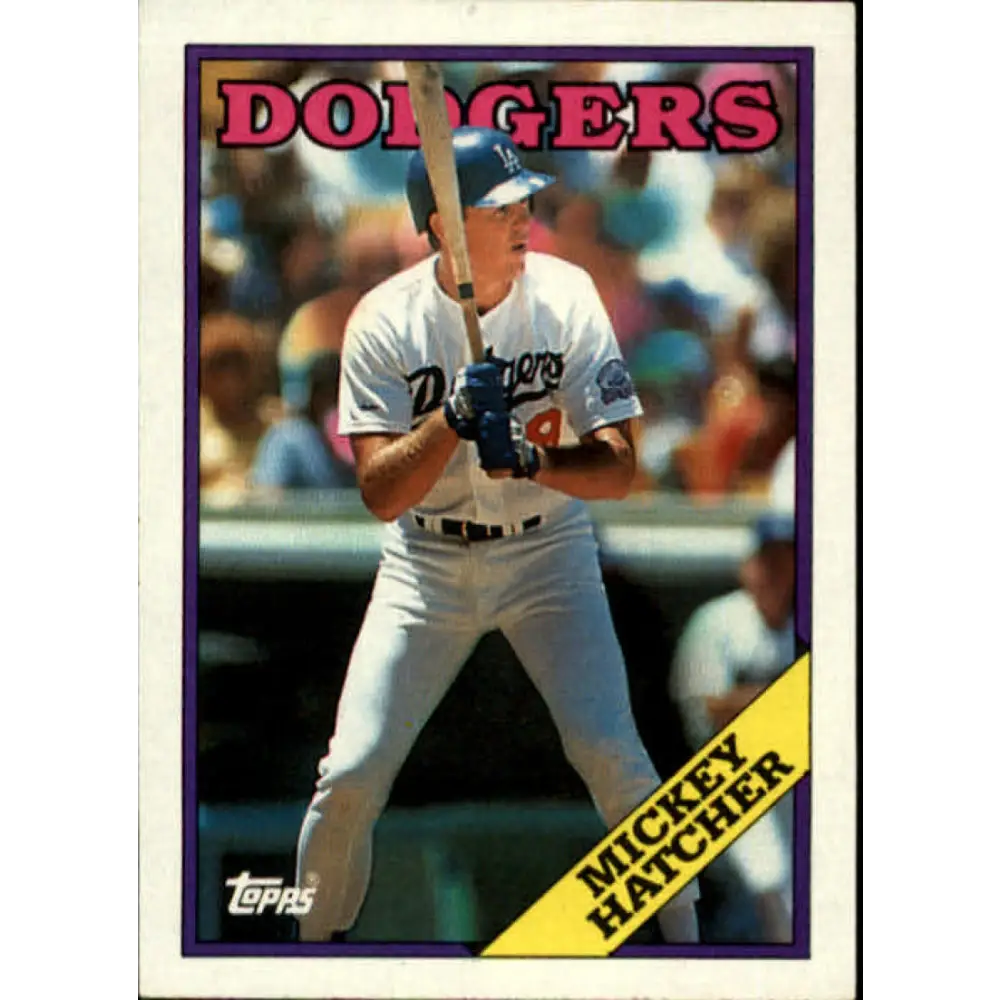 1988 Topps #607 Mickey Hatcher NM-MT Los Angeles Dodgers Baseball Card  Image 1
