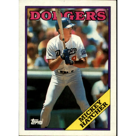 1988 Topps #607 Mickey Hatcher NM-MT Los Angeles Dodgers Baseball Card  Image 1