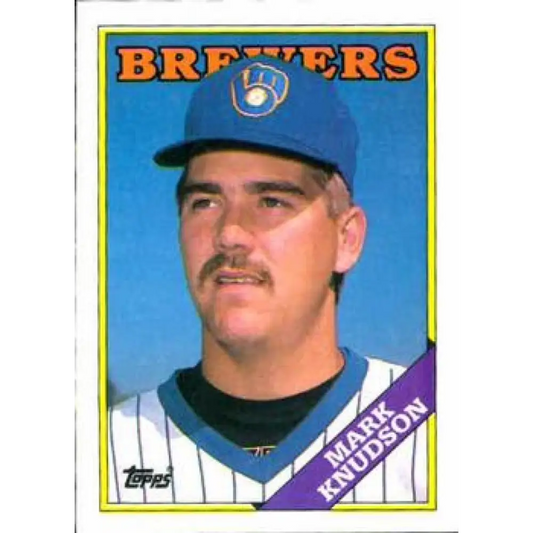 1988 Topps #61 Mark Knudson NM-MT RC Rookie Milwaukee Brewers Baseball Card  Image 1
