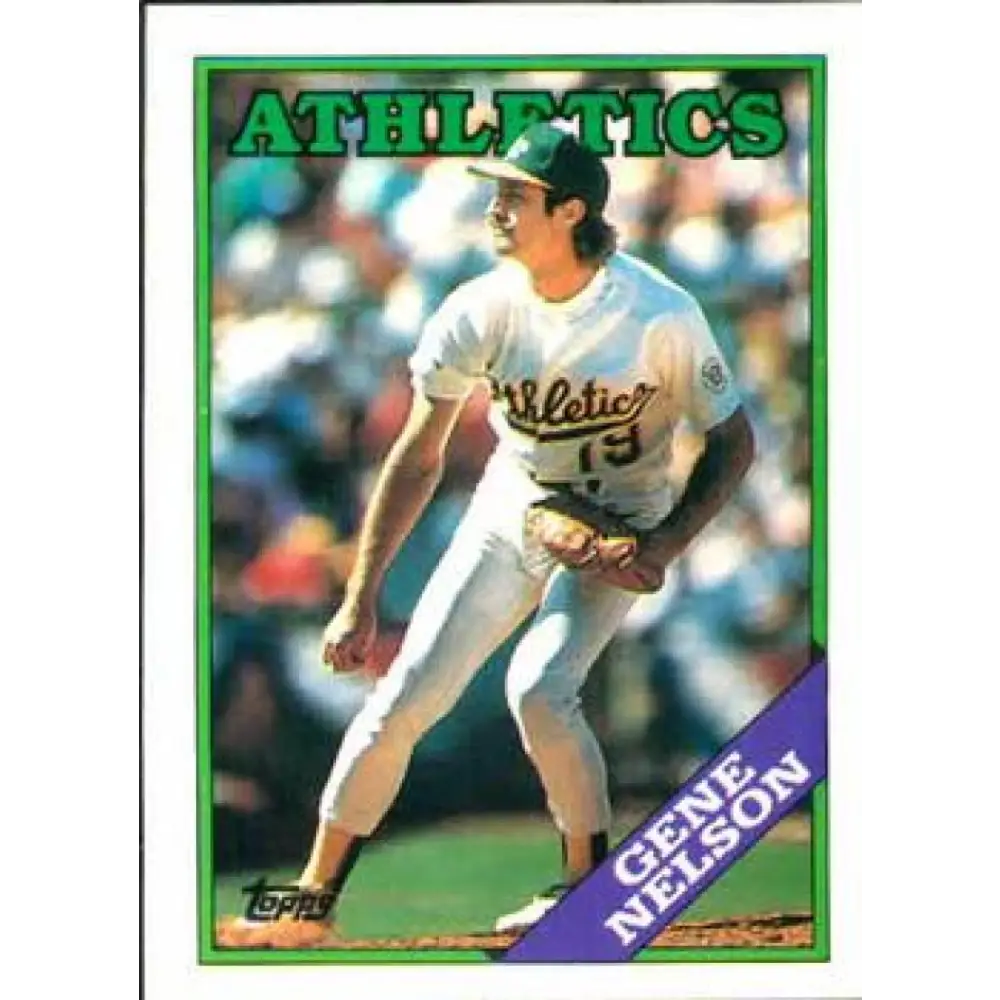 1988 Topps #621 Gene Nelson NM-MT Oakland Athletics Baseball Card  Image 1