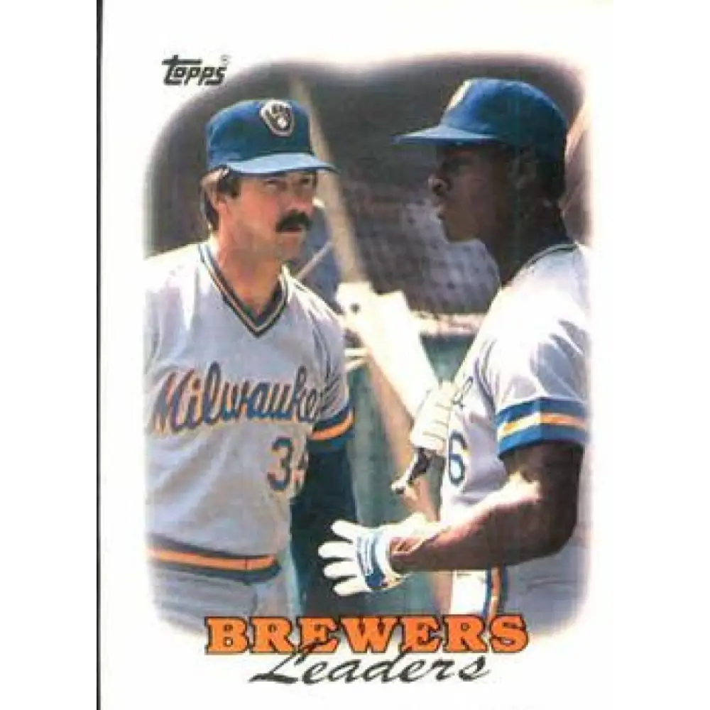 1988 Topps #639 Brewers Team Leaders NM-MT Milwaukee Brewers Baseball Card  Image 1