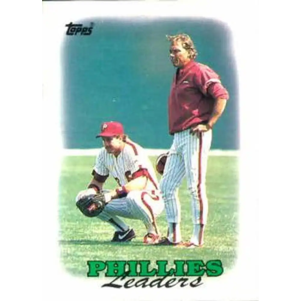 1988 Topps #669 Phillies Team Leaders NM-MT Philadelphia Phillies Baseball Card  Image 1