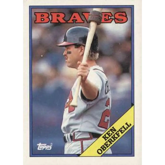 1988 Topps #67 Ken Oberkfell NM-MT Atlanta Braves Baseball Card  Image 1
