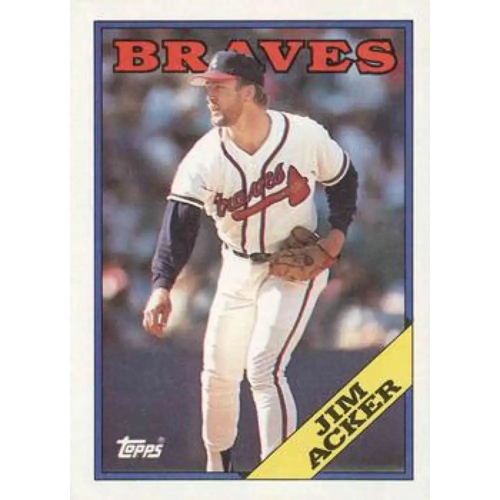1988 Topps #678 Jim Acker NM-MT Atlanta Braves Baseball Card  Image 1