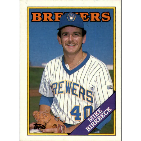 1988 Topps #692 Mike Birkbeck NM-MT Milwaukee Brewers Baseball Card  Image 1