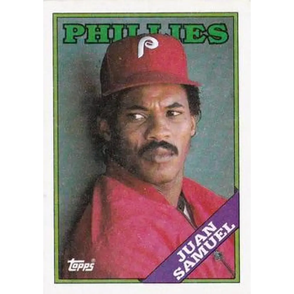1988 Topps #705 Juan Samuel NM-MT Philadelphia Phillies Baseball Card  Image 1