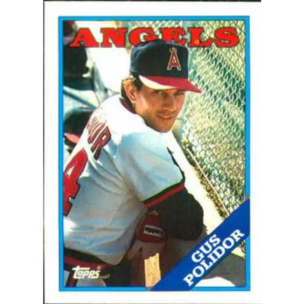 1988 Topps #708 Gus Polidor NM-MT California Angels Baseball Card  Image 1