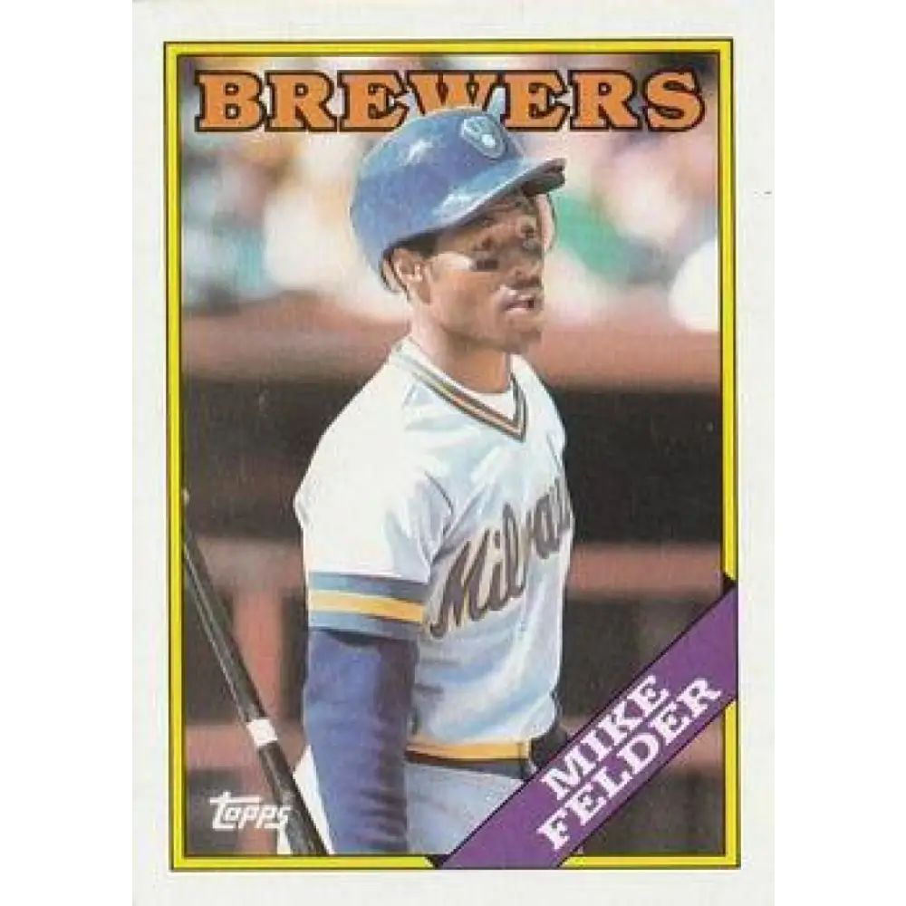 1988 Topps #718 Mike Felder NM-MT Milwaukee Brewers Baseball Card  Image 1