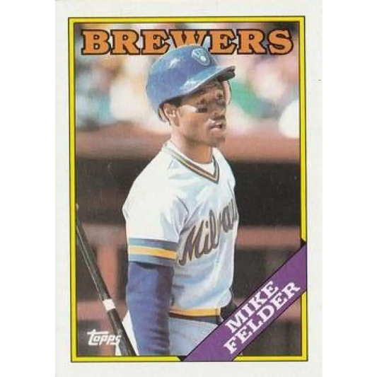 1988 Topps #718 Mike Felder NM-MT Milwaukee Brewers Baseball Card  Image 1