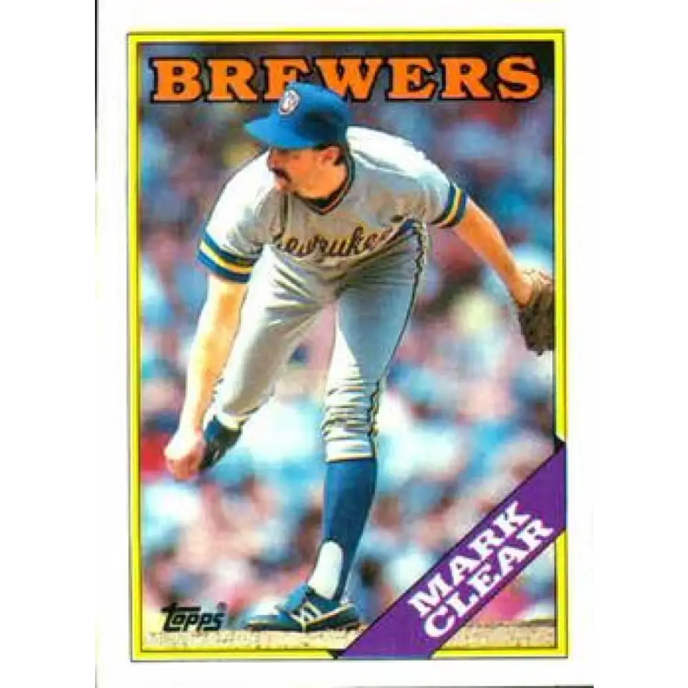 1988 Topps #742 Mark Clear NM-MT Milwaukee Brewers Baseball Card  Image 1
