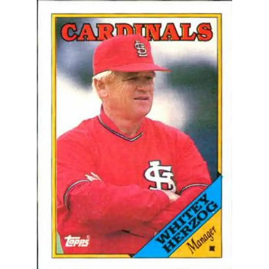 1988 Topps #744 Whitey Herzog NM-MT St. Louis Cardinals Baseball Card  Image 1