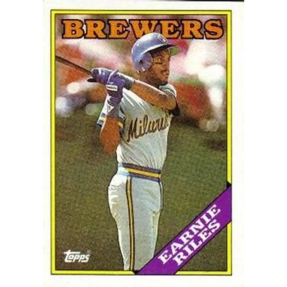 1988 Topps #88 Ernest Riles NM-MT Milwaukee Brewers Baseball Card  Image 1