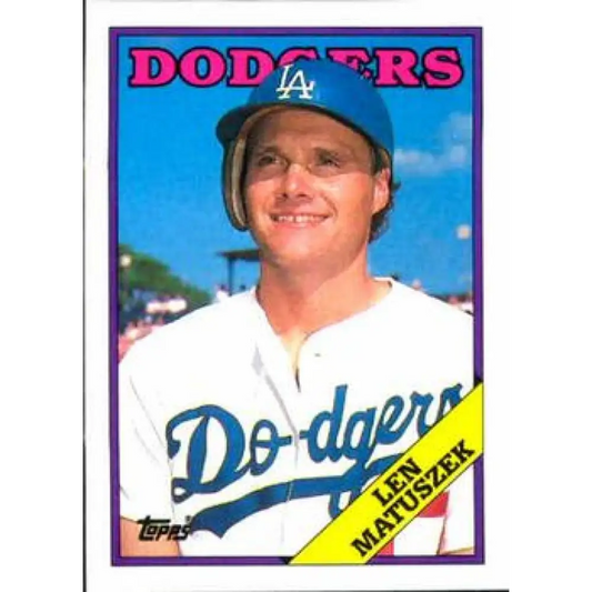 1988 Topps #92 Len Matuszek NM-MT Los Angeles Dodgers Baseball Card  Image 1