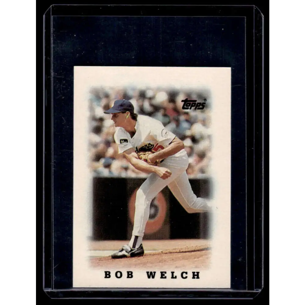 1988 Topps Major League Leaders Minis #55 Bob Welch Los Angeles Dodgers NM-MT Image 1