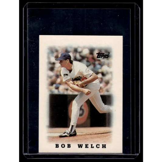 1988 Topps Major League Leaders Minis #55 Bob Welch Los Angeles Dodgers NM-MT Image 1