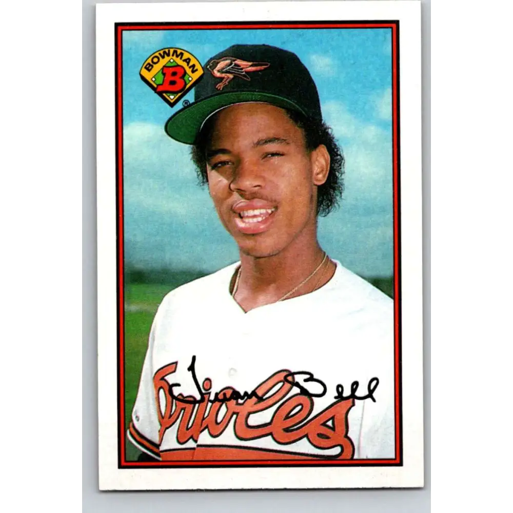 1989 Bowman #11 Juan Bell NM-MT RC Rookie Baltimore Orioles Baseball Card Image 1