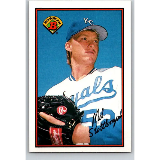 1989 Bowman #110 Mel Stottlemyre Jr. NM-MT Kansas City Royals Baseball Card Image 1
