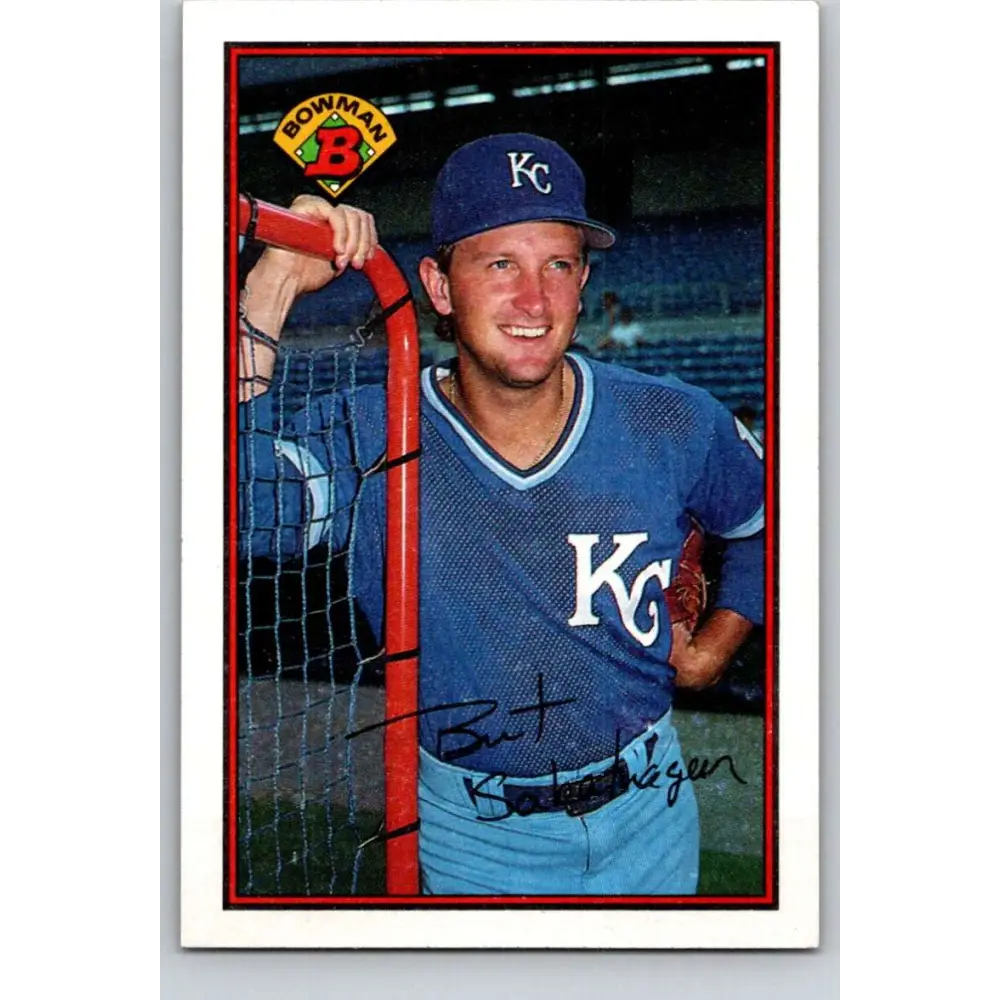 1989 Bowman #111 Bret Saberhagen NM-MT Kansas City Royals Baseball Card Image 1