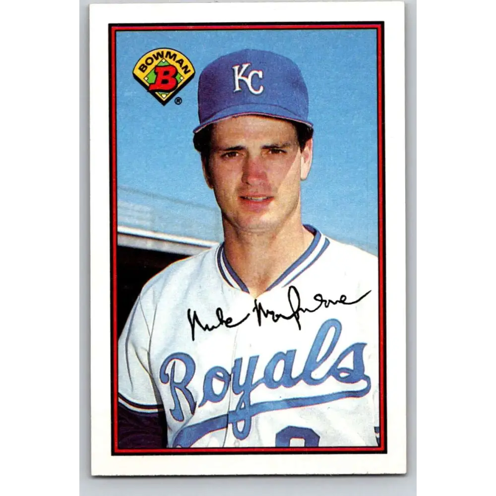 1989 Bowman #118 Mike Macfarlane NM-MT RC Rookie Kansas City Royals Baseball Card Image 1