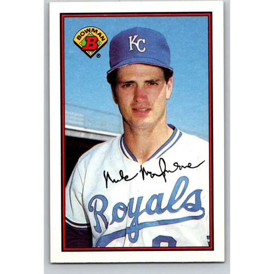 1989 Bowman #118 Mike Macfarlane NM-MT RC Rookie Kansas City Royals Baseball Card Image 1