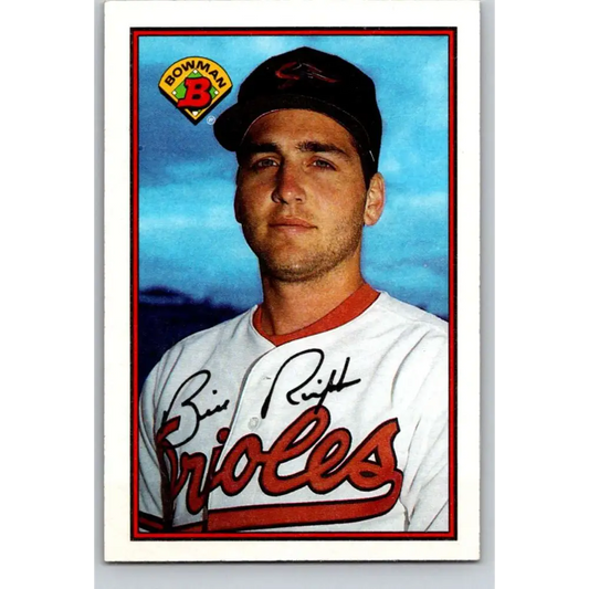 1989 Bowman #12 Billy Ripken NM-MT Baltimore Orioles Baseball Card Image 1