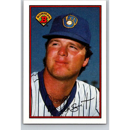 1989 Bowman #130 Don August NM-MT Milwaukee Brewers Baseball Card Image 1
