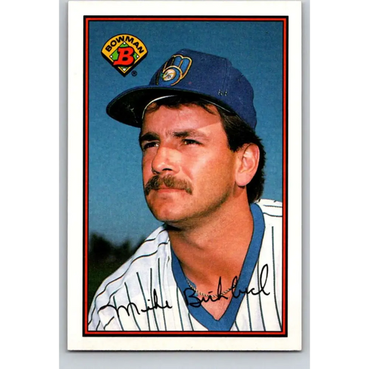 1989 Bowman #132 Mike Birkbeck NM-MT Milwaukee Brewers Baseball Card Image 1