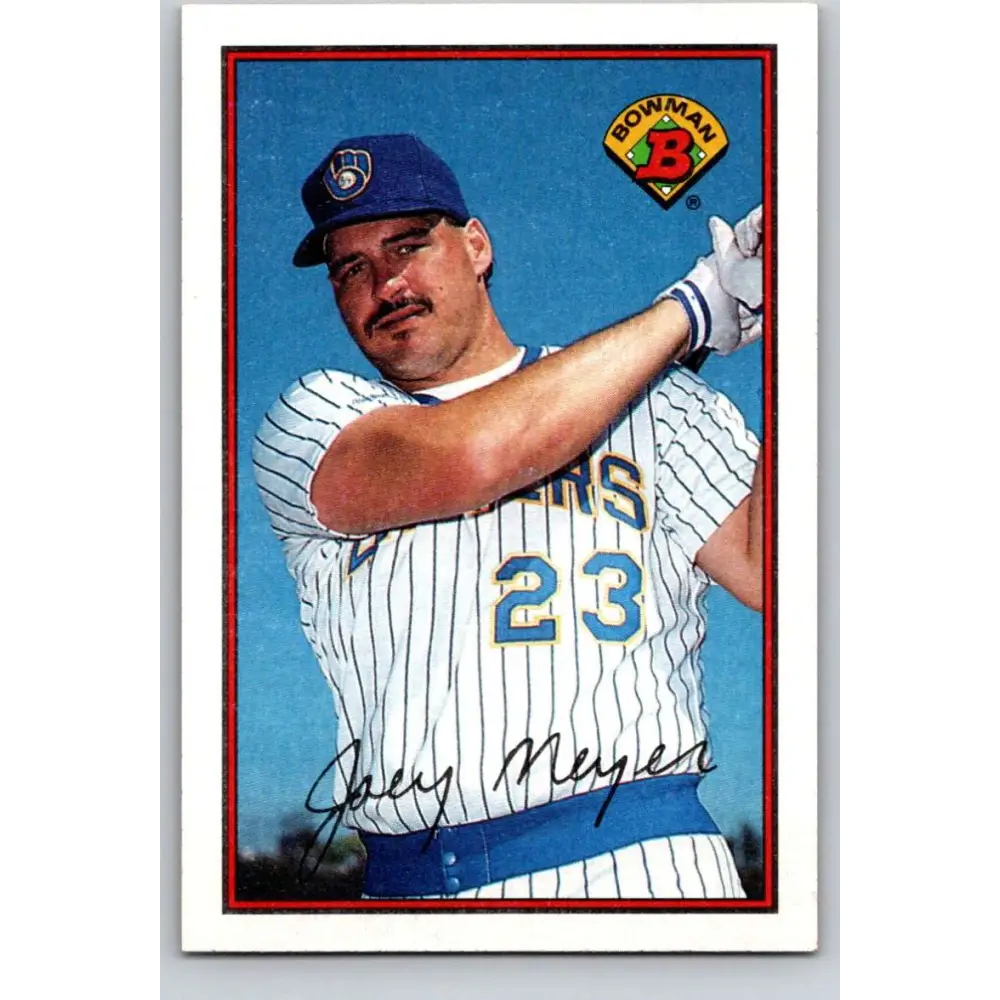 1989 Bowman #138 Joey Meyer NM-MT Milwaukee Brewers Baseball Card Image 1