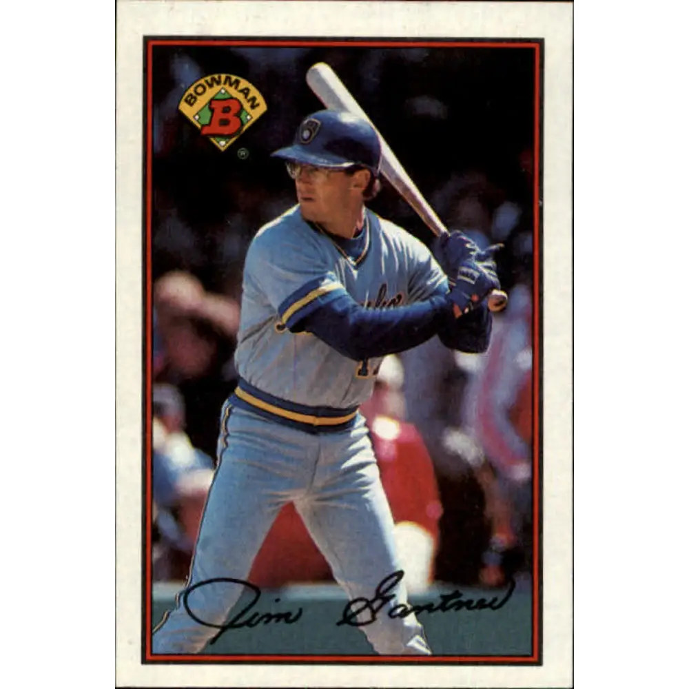 1989 Bowman #141 Jim Gantner NM-MT Milwaukee Brewers Baseball Card Image 1