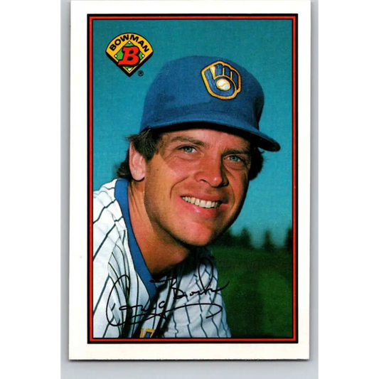 1989 Bowman #143 Greg Brock NM-MT Milwaukee Brewers Baseball Card Image 1