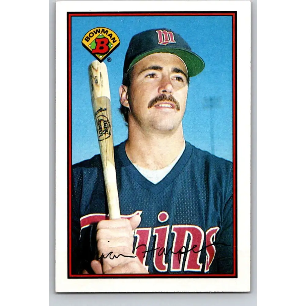 1989 Bowman #155 Brian Harper NM-MT Minnesota Twins Baseball Card Image 1