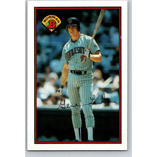 1989 Bowman #160 Gene Larkin NM-MT Minnesota Twins Baseball Card Image 1