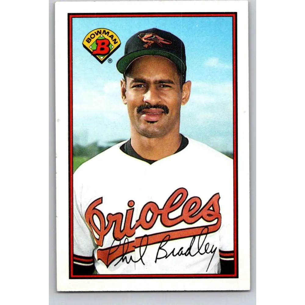 1989 Bowman #17 Phil Bradley NM-MT Baltimore Orioles Baseball Card Image 1