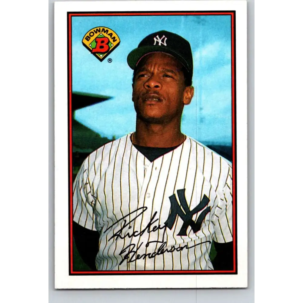1989 Bowman #181 Rickey Henderson NM-MT New York Yankees Baseball Card Image 1