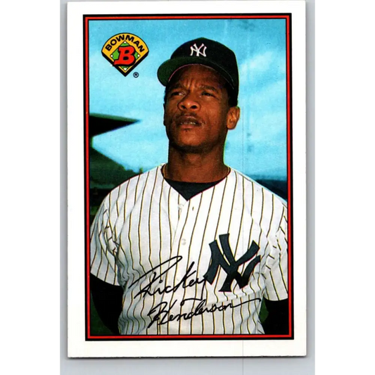 1989 Bowman #181 Rickey Henderson NM-MT New York Yankees Baseball Card Image 1