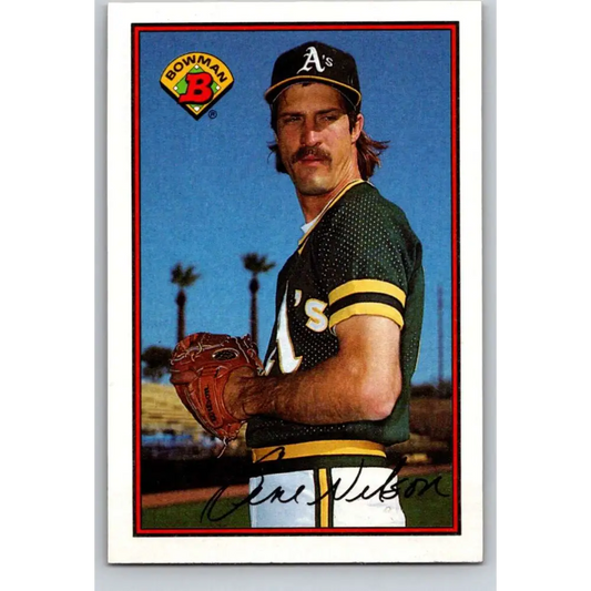 1989 Bowman #185 Gene Nelson NM-MT Oakland Athletics Baseball Card Image 1