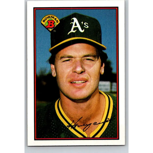 1989 Bowman #187 Rick Honeycutt NM-MT Oakland Athletics Baseball Card Image 1