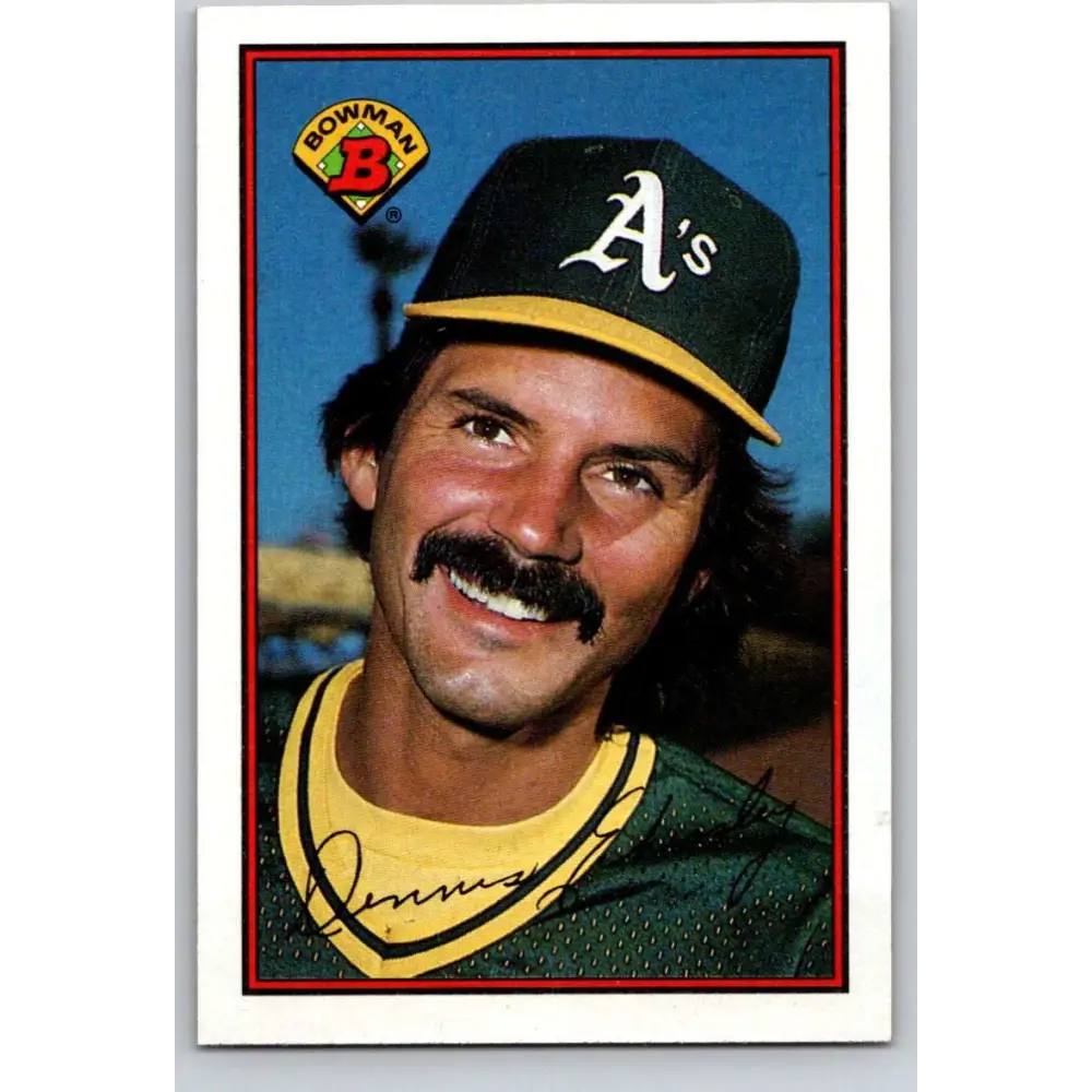 1989 Bowman #190 Dennis Eckersley NM-MT Oakland Athletics Baseball Card Image 1