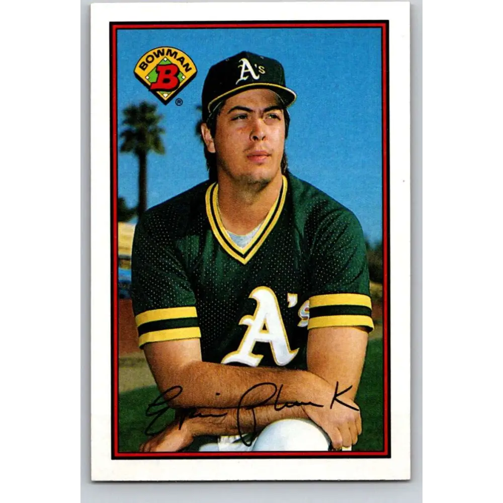1989 Bowman #191 Eric Plunk NM-MT Oakland Athletics Baseball Card Image 1
