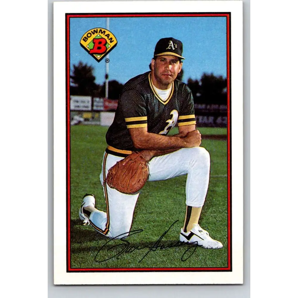 1989 Bowman #194 Ron Hassey NM-MT Oakland Athletics Baseball Card Image 1