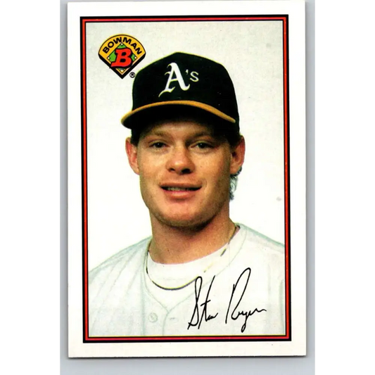 1989 Bowman #195 Stan Royer NM-MT RC Rookie Oakland Athletics Baseball Card Image 1