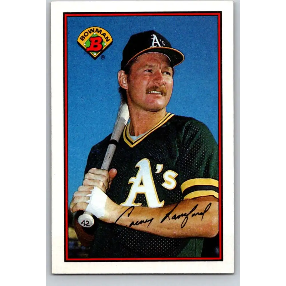 1989 Bowman #198 Carney Lansford NM-MT Oakland Athletics Baseball Card Image 1