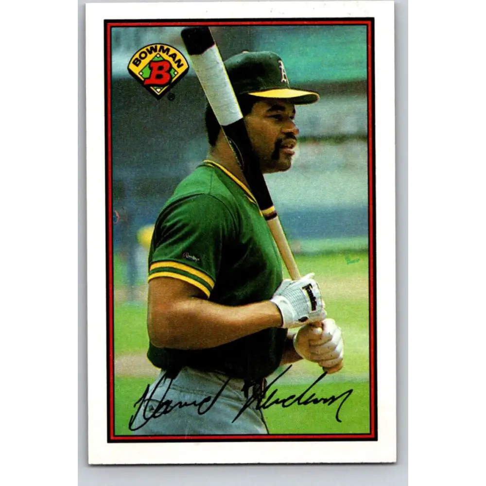 1989 Bowman #200 Dave Henderson NM-MT Oakland Athletics Baseball Card Image 1
