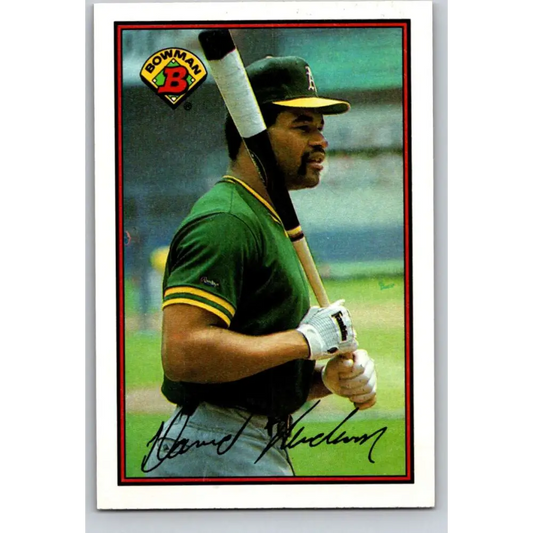 1989 Bowman #200 Dave Henderson NM-MT Oakland Athletics Baseball Card Image 1