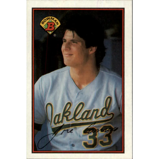 1989 Bowman #201 Jose Canseco NM-MT Oakland Athletics Baseball Card Image 1